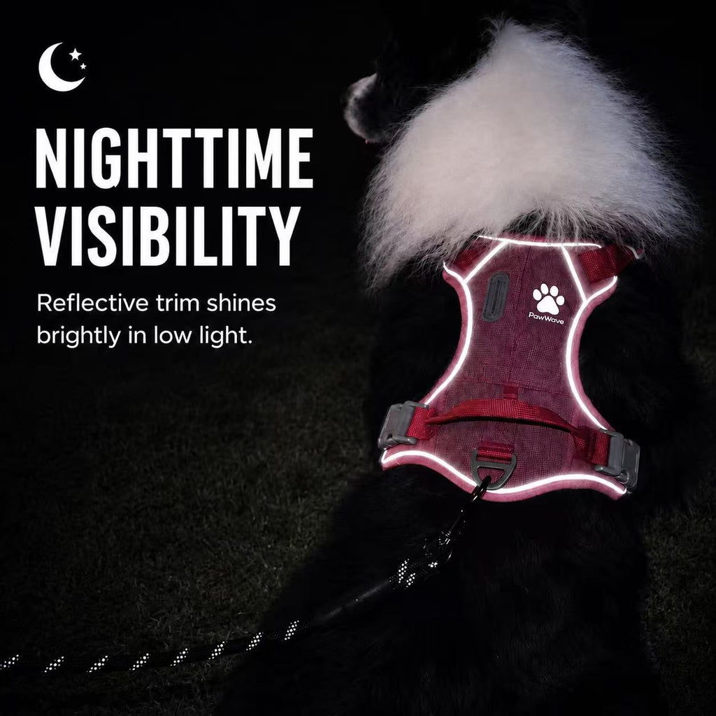 Hidden Tracker Pocket No-Pull Dog Harness, Reflective & adjustable