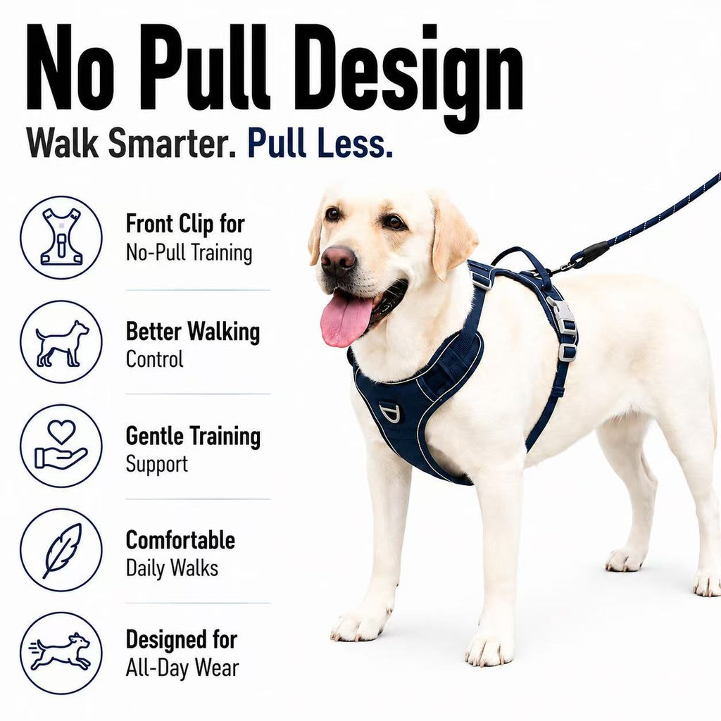 Hidden Tracker Pocket No-Pull Dog Harness, Reflective & adjustable