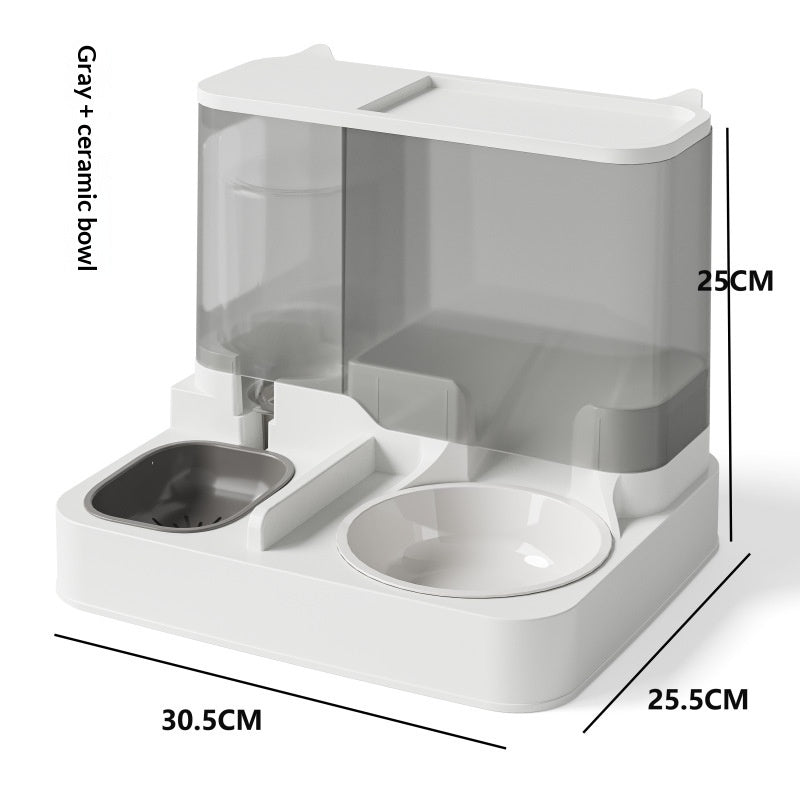 Automatic Feeder And Water Fountain Combo Cat Food Bowl