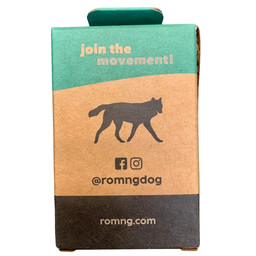 compostable plant-based dog poop bags + bamboo dispenser